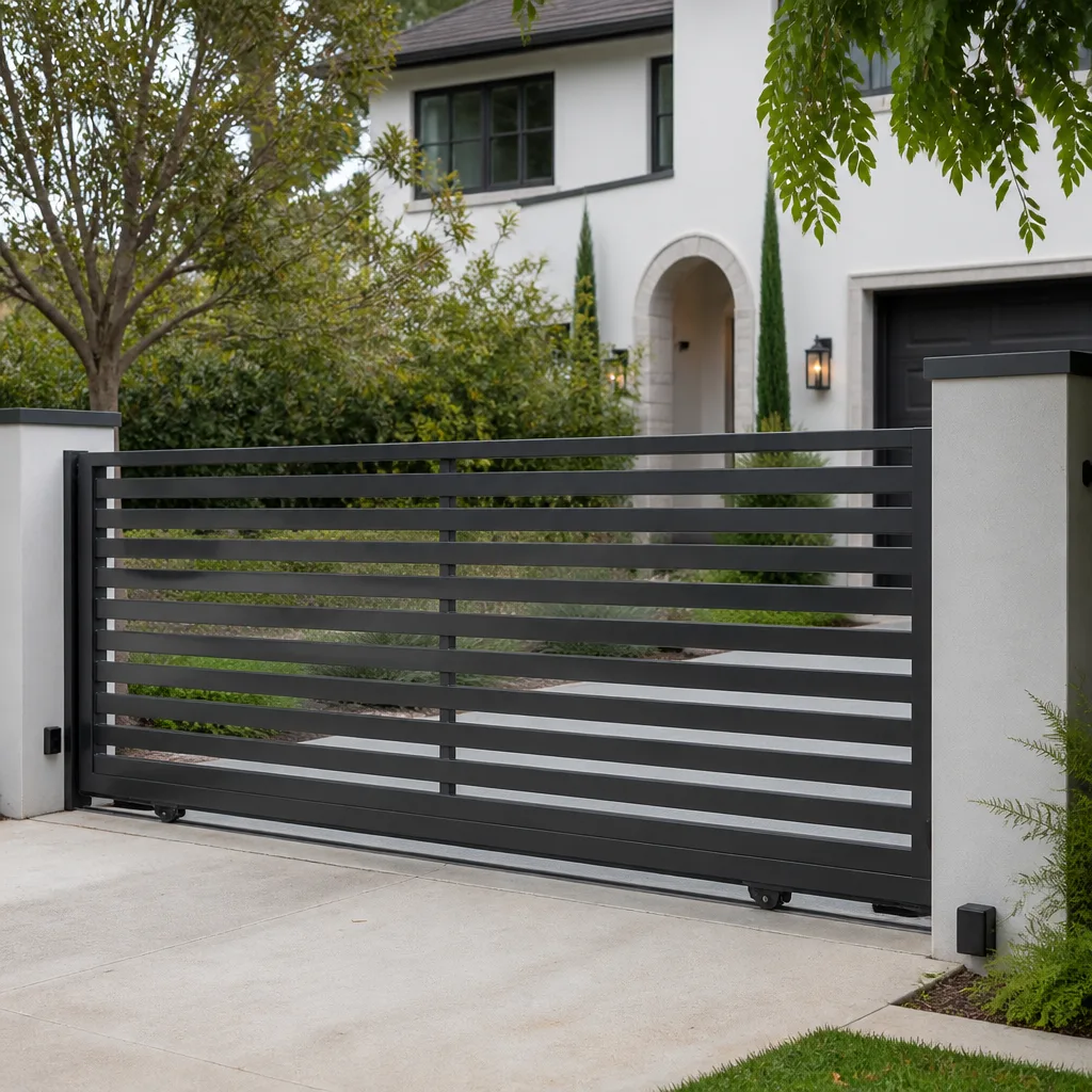 Sliding driveway gates